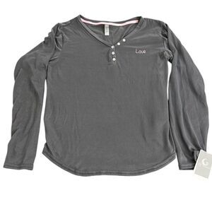 Pj Couture Gray Long Sleeve Pajama Top